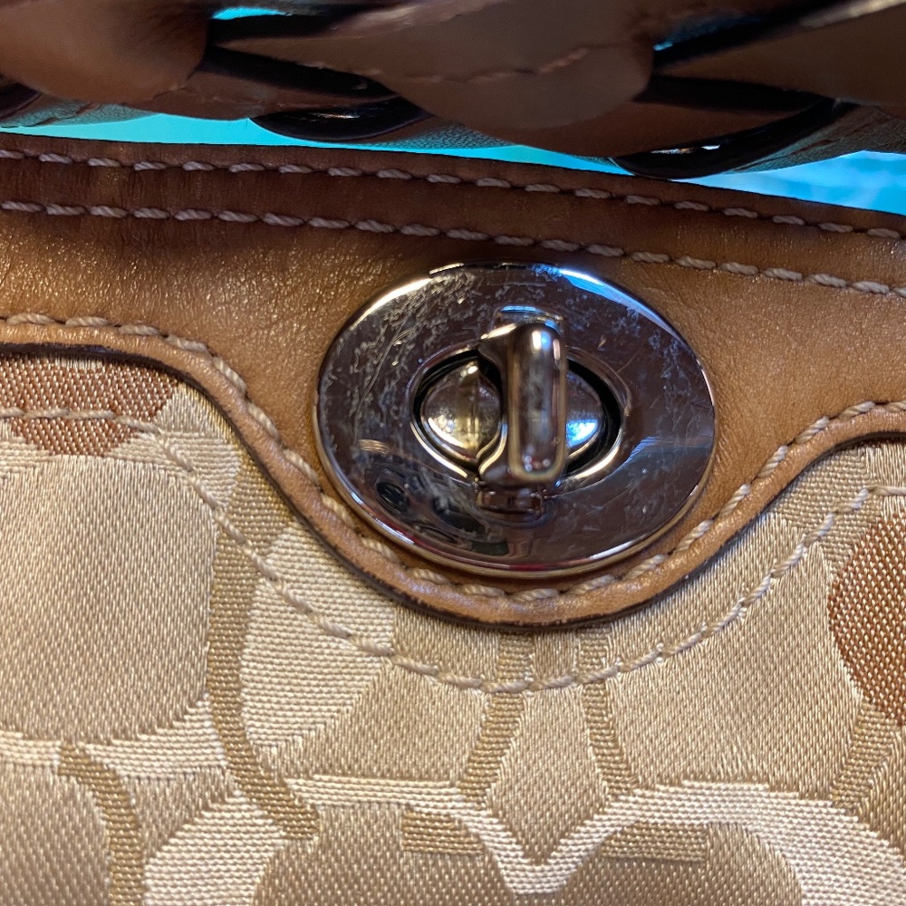 Coach Chelsea Hobo Signature Jacquard Shoulder Bag - Beige/Tan - Picture 5 of 5